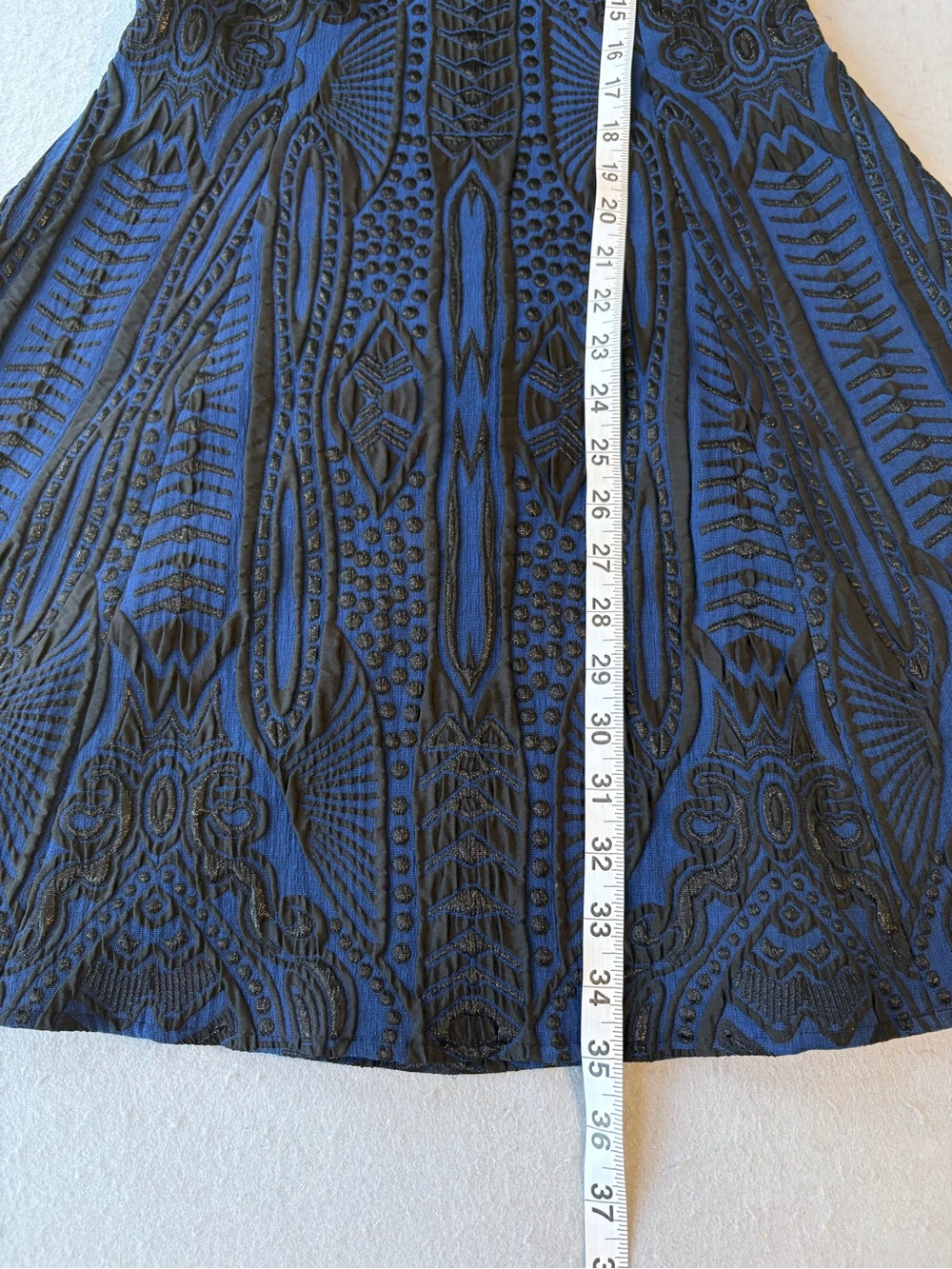 BCBG MaxAzria Black & Blue Hannelli Fit And Flare Sleeveless Dress Sz 4 - Picture 8 of 10